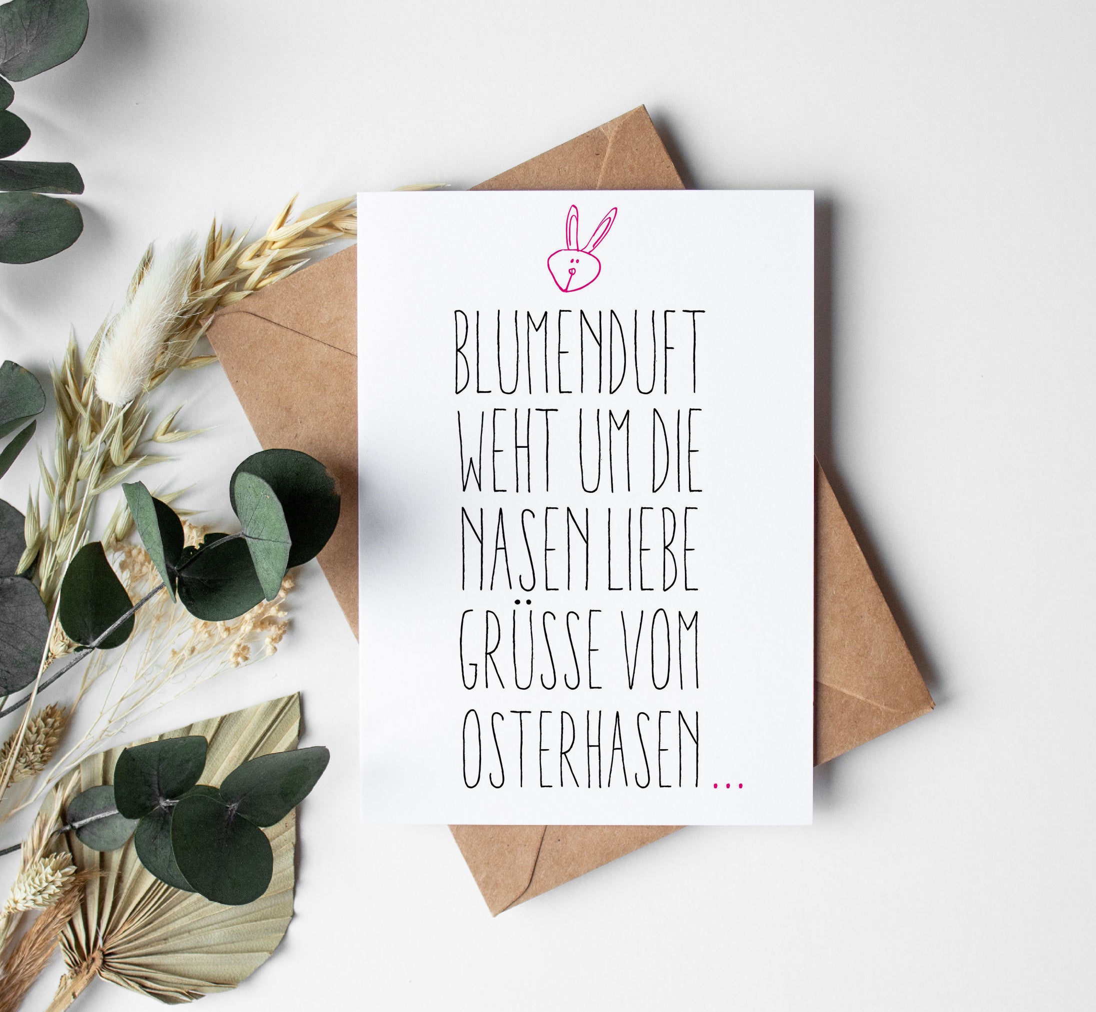 Oster Grußkarte: Blumenduft - weiß